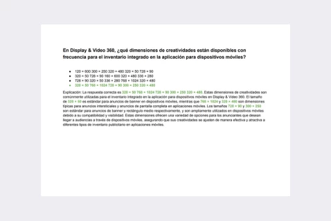 File preview Respuestas Examen de Certificación de Display & Video 360